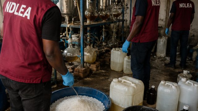 Crackdown on Illegal Drug Production: NDLEA Targets Massive Meth Lab